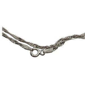 925 Sterling Silver Singapore Twisted Chain Necklace 22 Inch Made in Italy